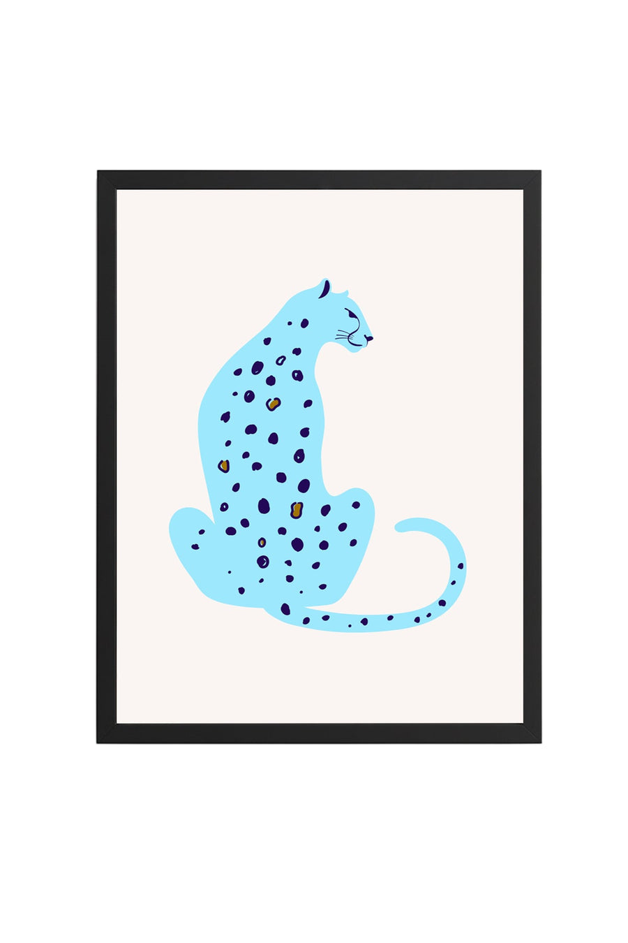 Doğal Ahşap Çerçeveli Retro Kedi Tablo - Soyut Desenli Canlı Hayvan | huhu2700