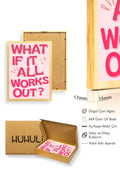 Doğal Ahşap Çerçeveli Retro Pop Art Tablo - What If It All Works Out? | huhu2736