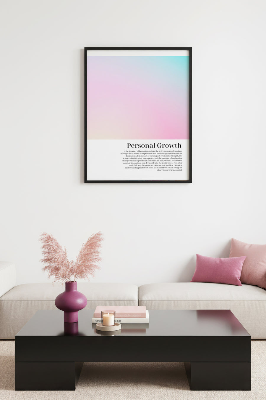 Doğal Ahşap Çerçeveli Tablo - Kişisel Gelişim Minimalist Sözler | huhu2755