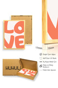 Doğal Ahşap Çerçeveli Love Yazılı Retro Tablo - Minimalist Dekorasyon | huhu2785