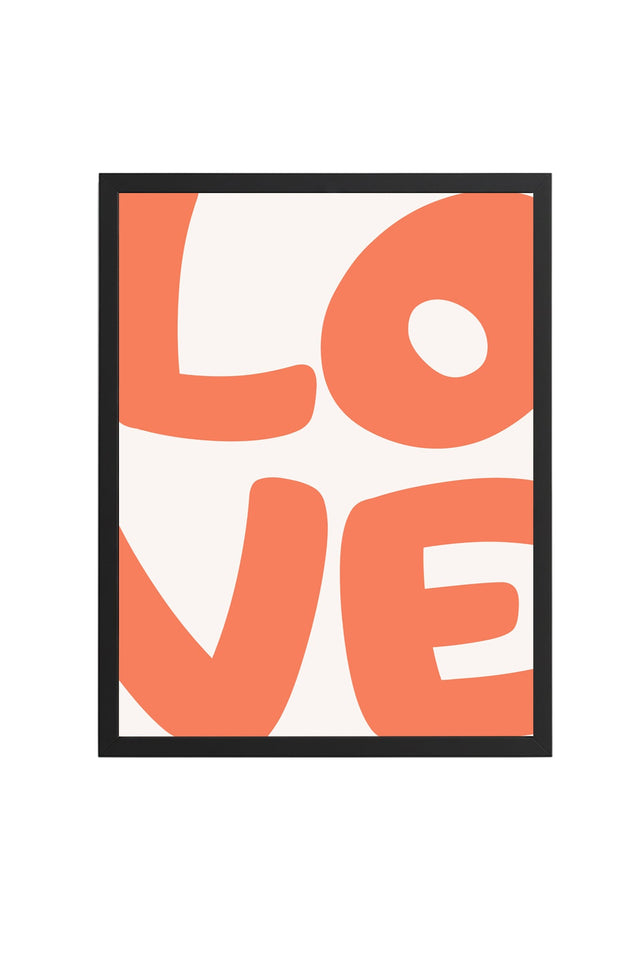 Doğal Ahşap Çerçeveli Love Yazılı Retro Tablo - Minimalist Dekorasyon | huhu2785