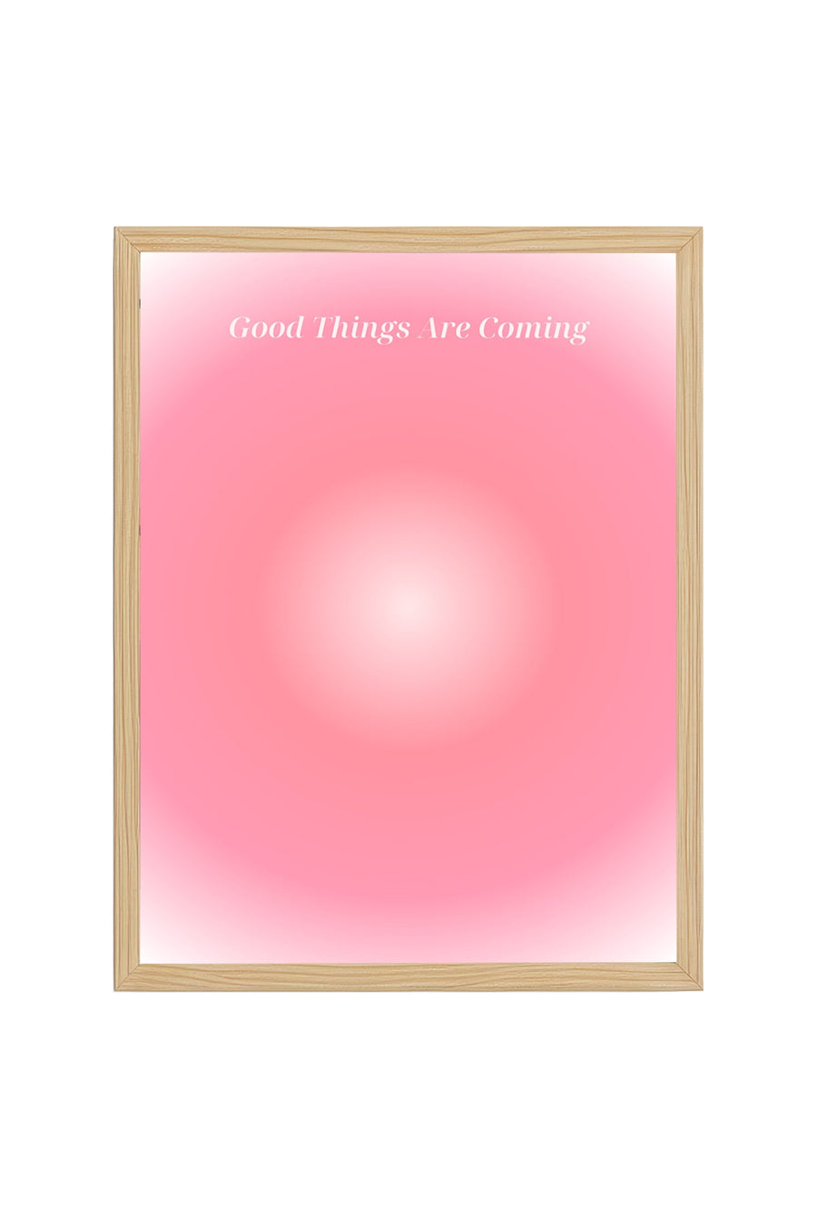 Doğal Ahşap Çerçeveli Retro Tablo - Good Things Are Coming Pastel Motivasyon | huhu2786