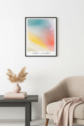 Doğal Ahşap Çerçeveli Retro Tablo - Self Love Pastel Tonlar | huhu2789
