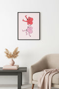 Doğal Ahşap Çerçeveli Retro Tablo - Sevimli Pop Art Cartoon | huhu2792