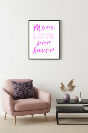 Doğal Ahşap Çerçeveli Retro Tablo - Pembe Script Yazı Sözü | huhu2794