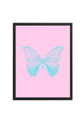 Doğal Ahşap Çerçeveli Kelebek Tablo - Retro Pastel Tonlar - Minimal Desen | huhu2800