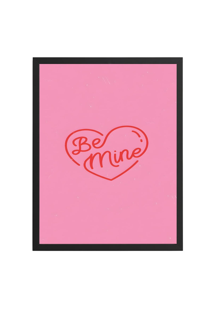 Doğal Ahşap Çerçeveli Retro Kalp Desenli Tablo - Be Mine Aşk Temalı | huhu2823