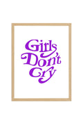 Doğal Ahşap Çerçeveli Retro Pop Art Tablo - Girls Don't Cry Mor | huhu2831