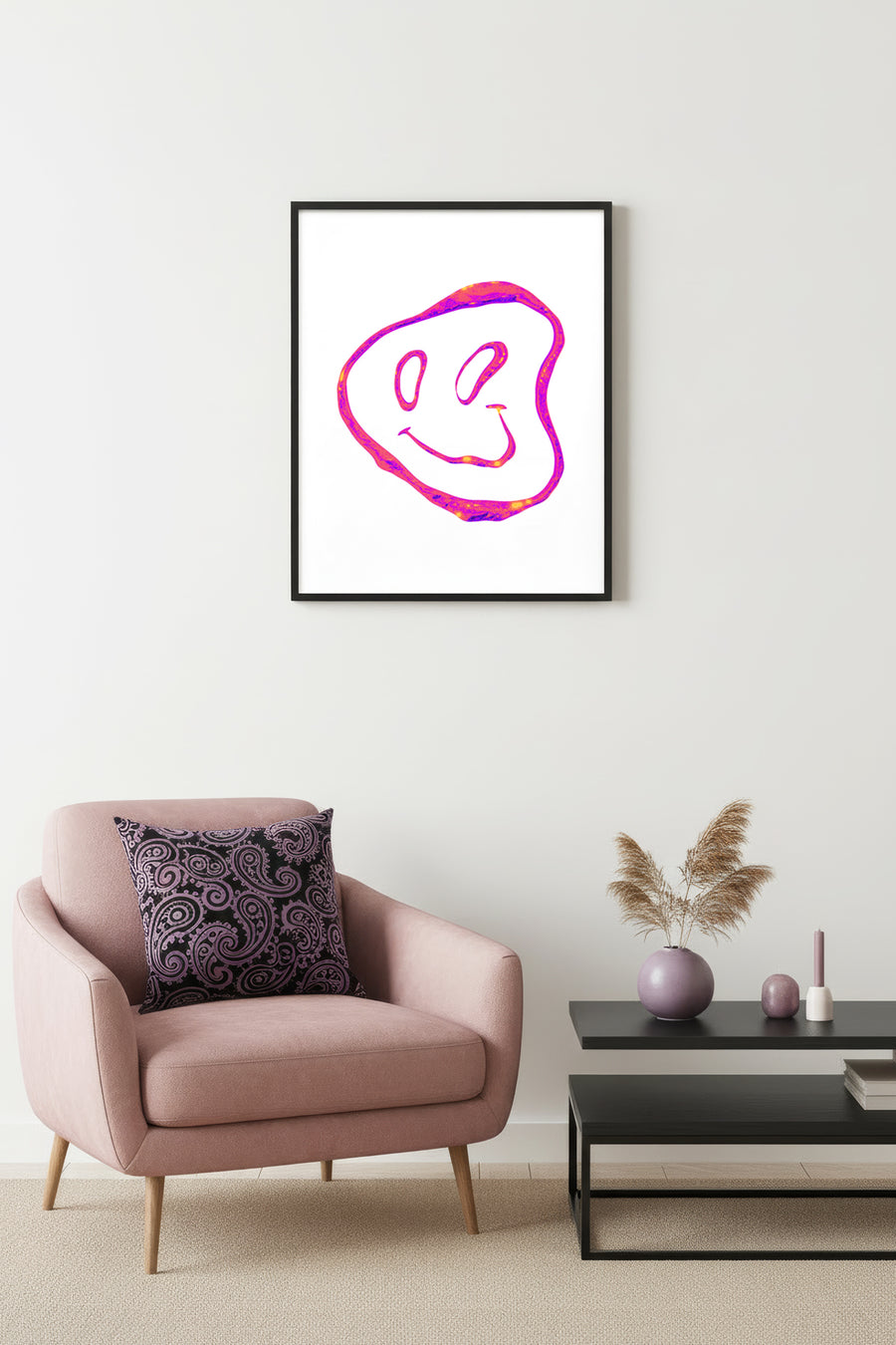 Doğal Ahşap Çerçeveli Retro Tablo - Minimalist Slogan Doodle | huhu2832