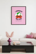 Doğal Ahşap Çerçeveli Pop Art Kiraz Tablo - Retro Desen | huhu2835