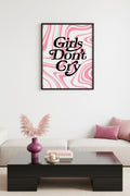 Doğal Ahşap Çerçeveli Retro Tablo - Girls Don't Cry Yazılı Pop Art | huhu2850