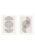 Geometrik Desenli Siyah-Beyaz Tablo Seti - Modern 2’li Set | huhu3