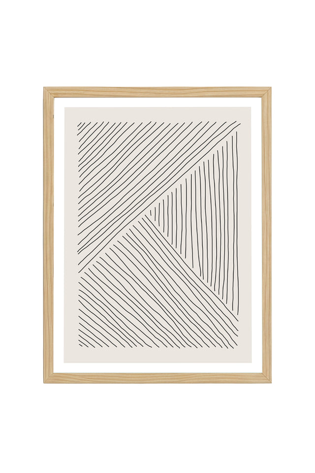 Ahşap Çerçeveli Minimalist Tablo | Huhu574