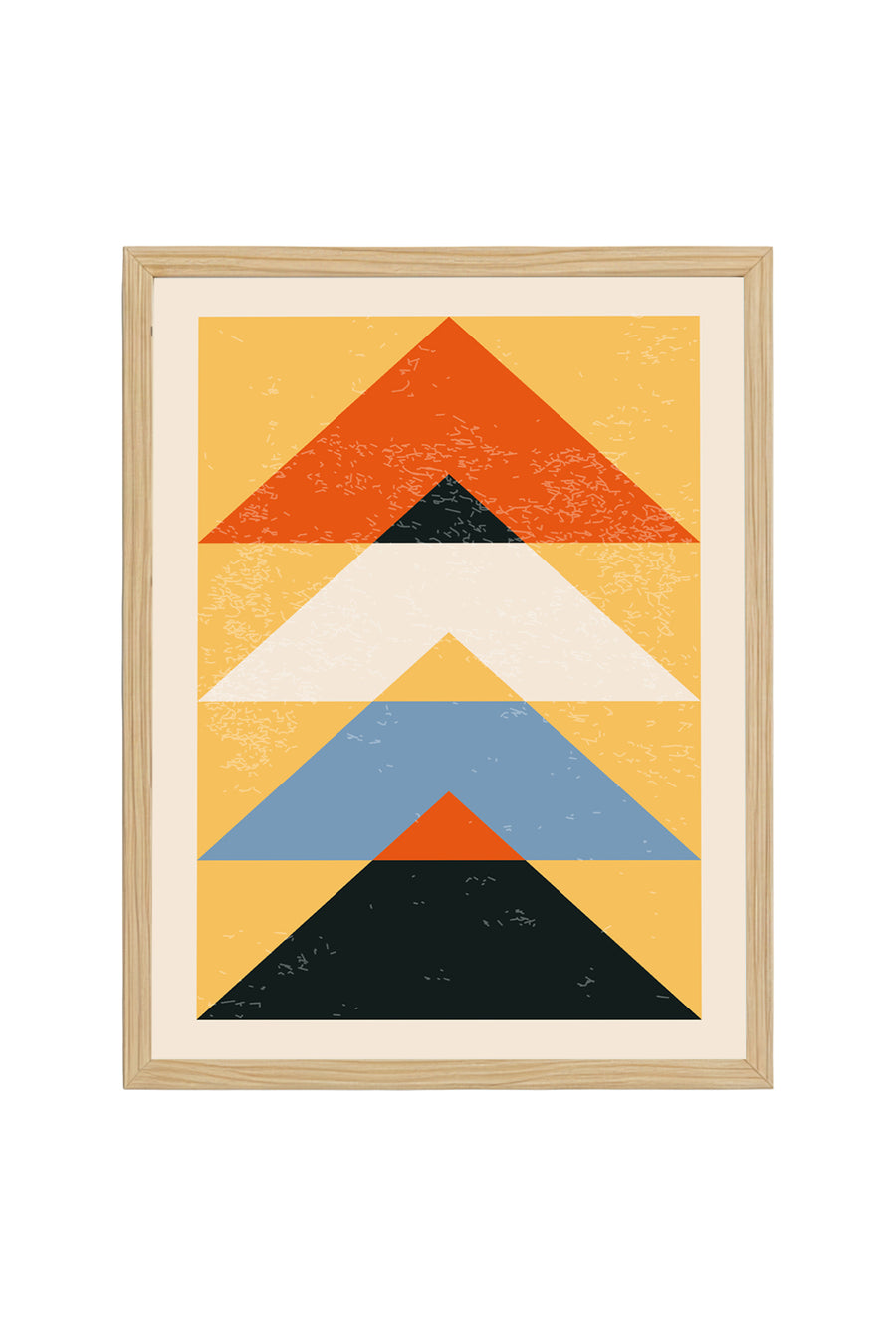 Ahşap Çerçeveli Soyut Geometrik Desenli Tablo | Huhu602
