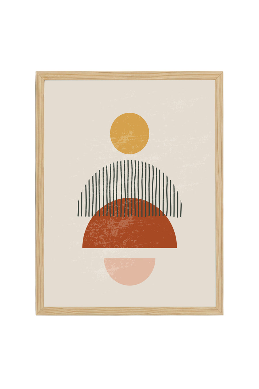 Ahşap Çerçeveli Geometrik Desenli Modern Tablo | Huhu645