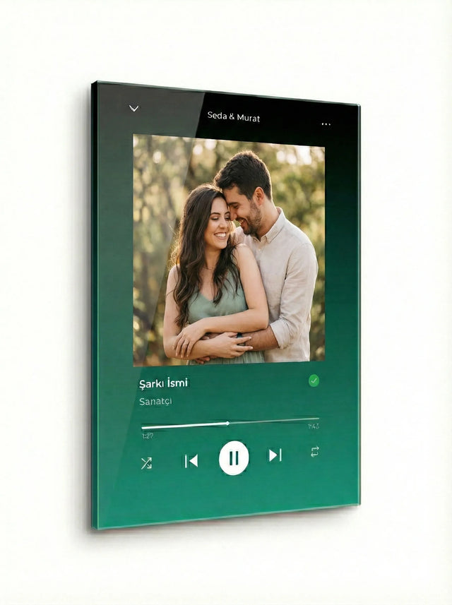 Spotify Kişiye Özel Cam Tablo | Şarkı ve İsimli Özel Hediye