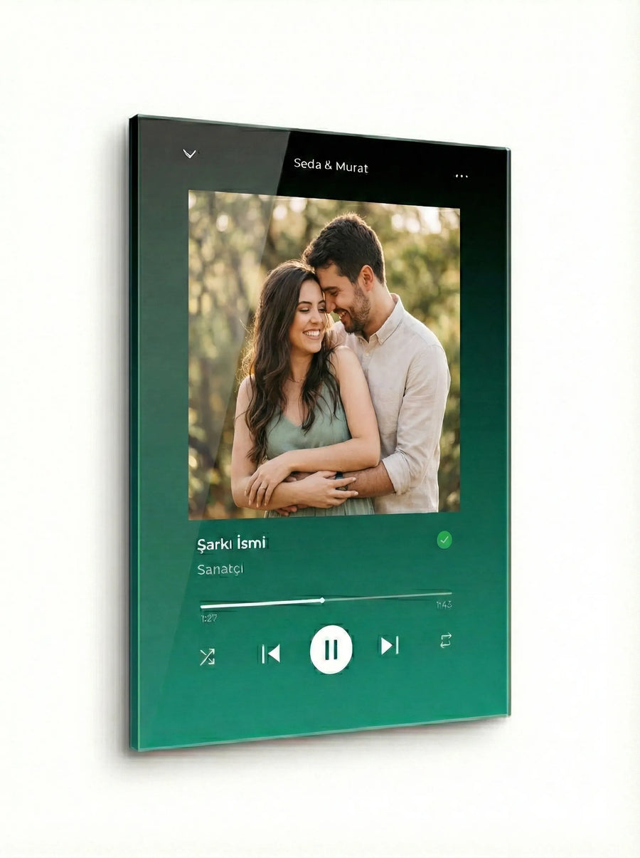 Spotify Kişiye Özel Cam Tablo | Şarkı ve İsimli Özel Hediye