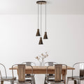 Eskitme Konik Metal 3'lü Sarkıt - Kahve