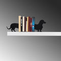 Sosis Kopek Motifli Metal Kitap Tutucu - Siyah