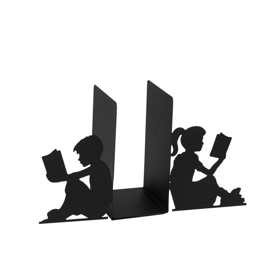 Okuyan Cocuk Metal Kitap Tutucu - Siyah
