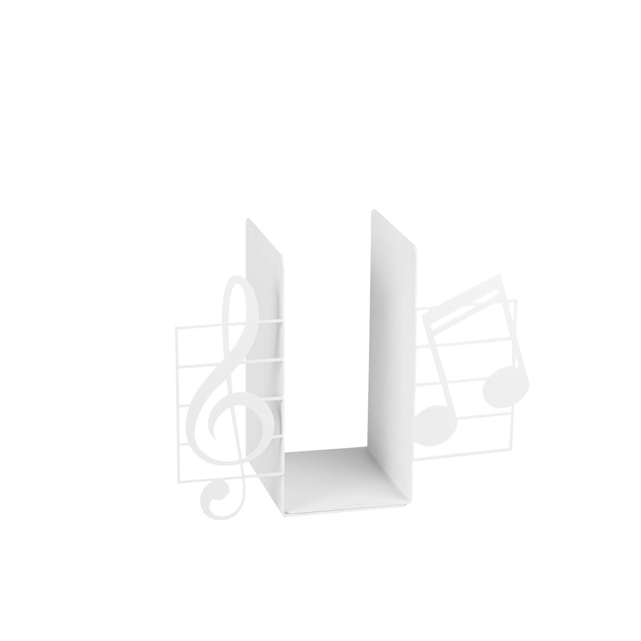 Müzik Notasi Metal Kitap Tutucu - Beyaz
