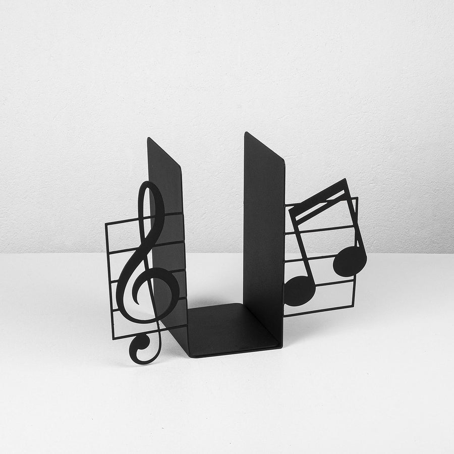 Müzik Notasi Metal Kitap Tutucu - Siyah