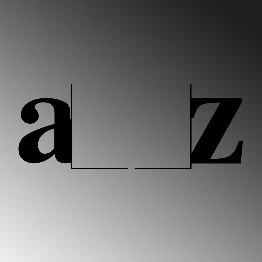 A-Z Harf Metal Kitap Tutucu - Siyah