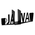 Java Yazili Metal Kitap Tutucu - Siyah