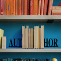 Author Yazili Metal Kitap Tutucu - Siyah