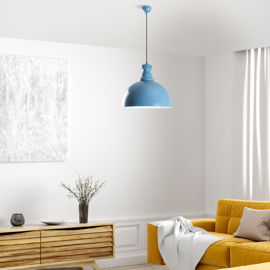 Klasik Yarım Küre Metal Tekli Sarkıt - Mavi
