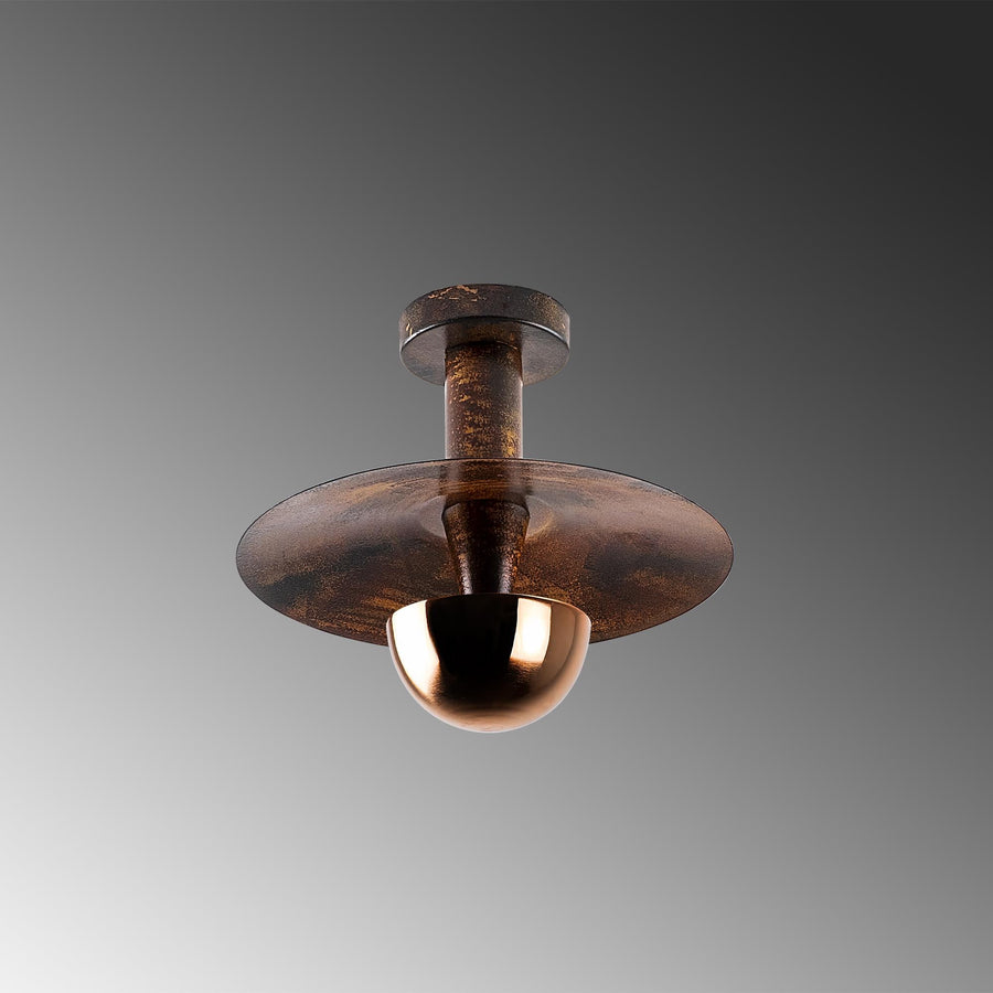 Vintage Bakır Metal Sıvama Plafonyer - Bakir