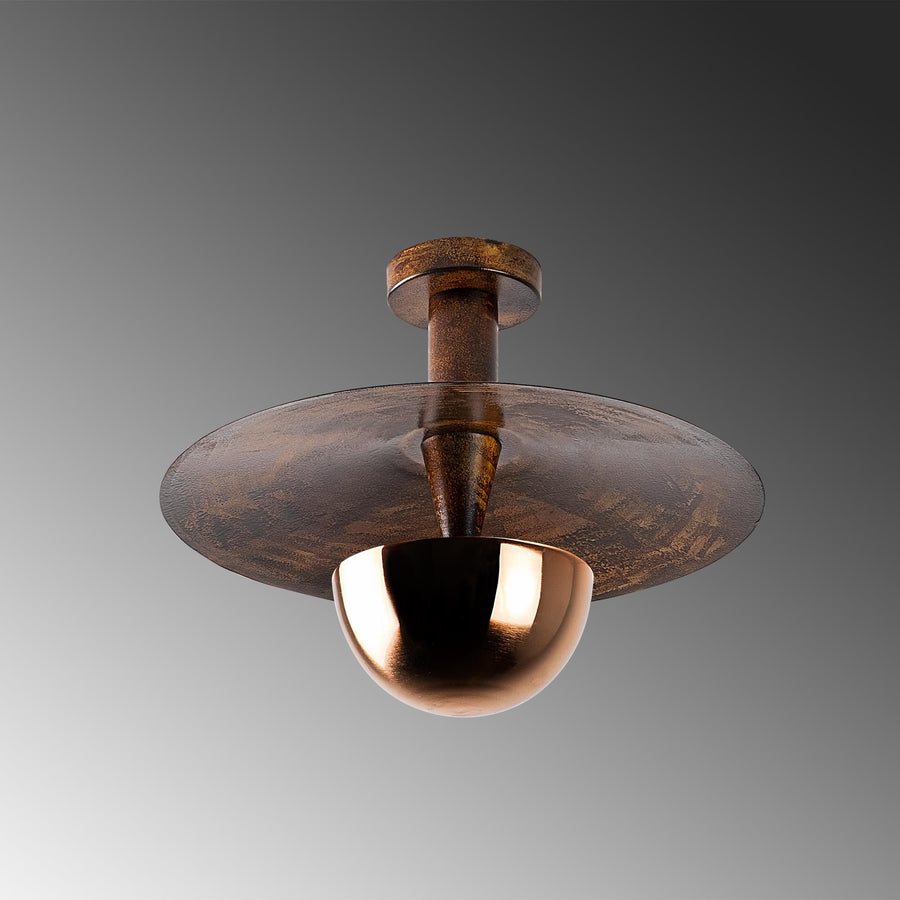 Vintage Bakır Metal Sıvama Plafonyer - Bakir