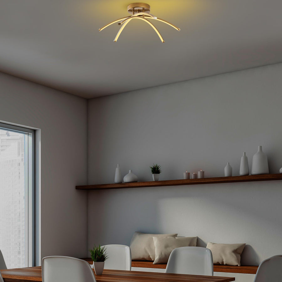 Altın Çok Kollu LED Plafonyer - Altin