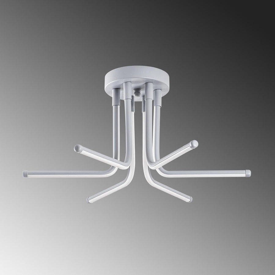 Gri Altı Kollu LED Plafonyer - Gri
