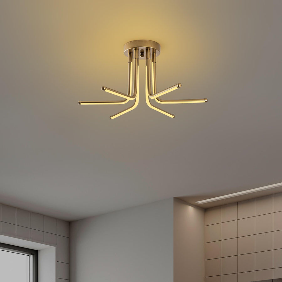 Çubuk Modern Metal Plafonyer - Altın