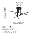 Çapraz Çubuk Modern Metal Plafonyer - Siyah