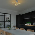 Çapraz Çubuk Modern Metal Plafonyer - Gri