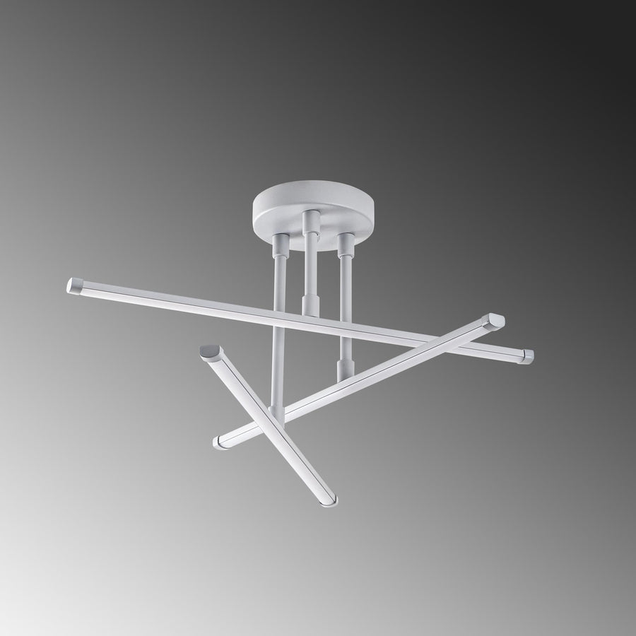 Çapraz Çubuk Modern Metal Plafonyer - Gri