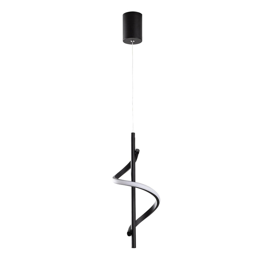 Spiral Modern Metal Tekli Sarkıt - Siyah