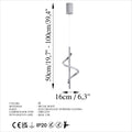 Spiral Modern Metal Tekli Sarkıt - Beyaz