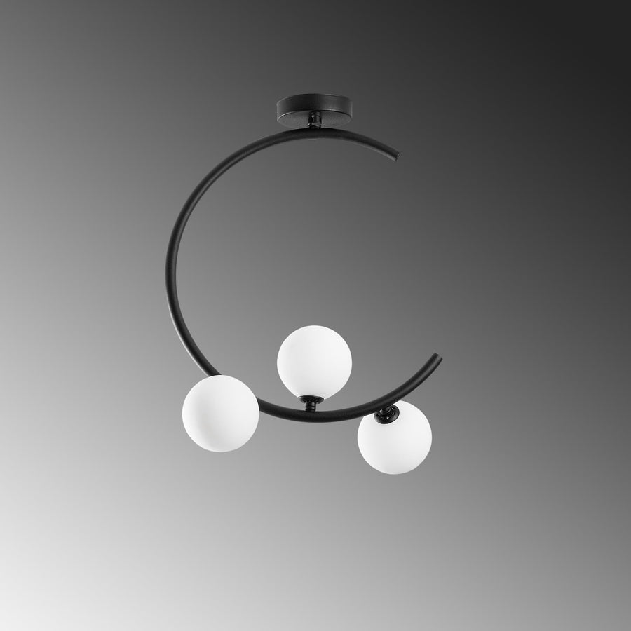 Glop 3'lü Spiral Cam Plafonyer - Siyah