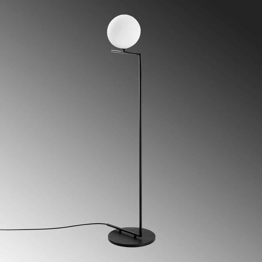 Küresel Cam Modern Lambader - Siyah