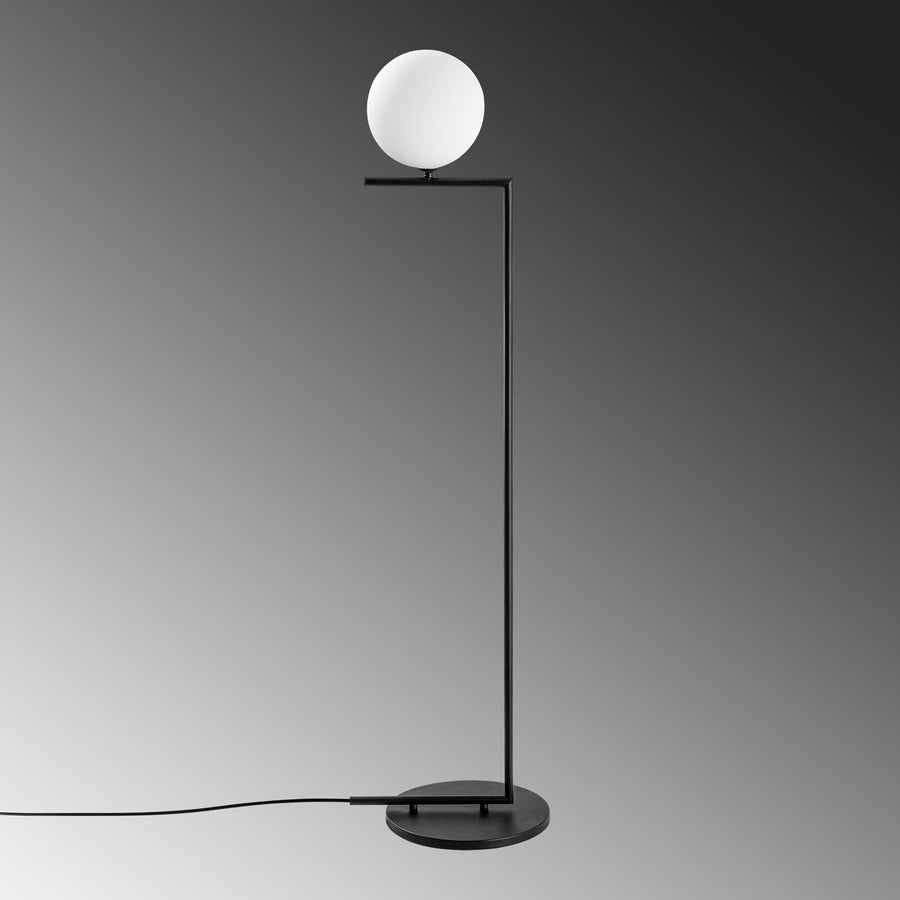 Küresel Cam Modern Lambader - Siyah