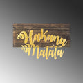 Hakuna Matata Metal Ahsap Duvar Panosu - Altin