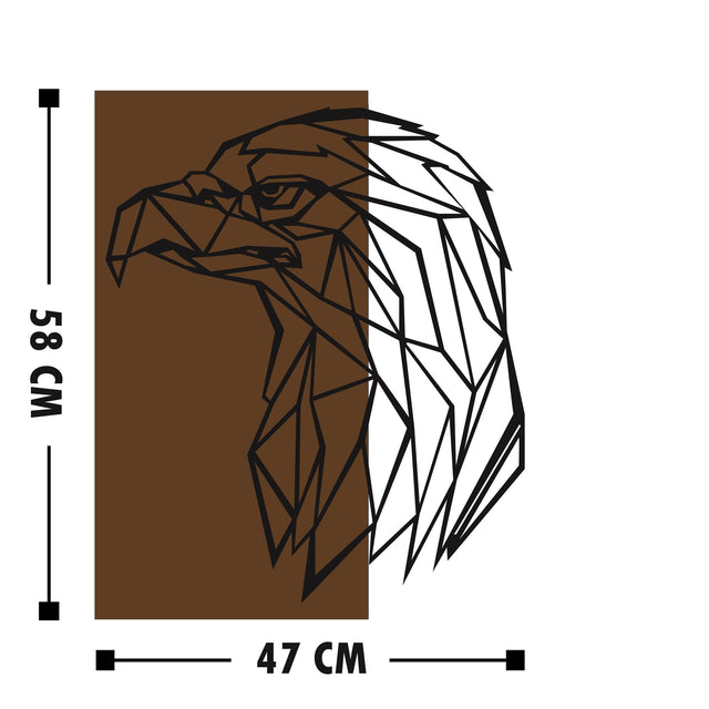 Kartal Geometrik Ahşap Metal Duvar Panosu - Ahşap