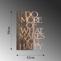 Do More Happy Eskitme Ahşap Metal Duvar Panosu - Bakır