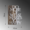 Do More Happy Ahşap Metal Duvar Panosu - Gümüş