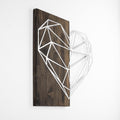 Geometrik Kalp Ahşap Metal Duvar Panosu - Beyaz