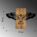 Kartal Geometrik Metal Ahşap Duvar Panosu - Ahşap Siyah