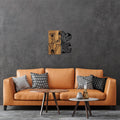 Love Geometrik Metal Ahşap Duvar Panosu - Ahşap
